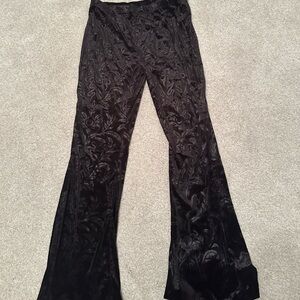 🖤goth velvet flare leggings